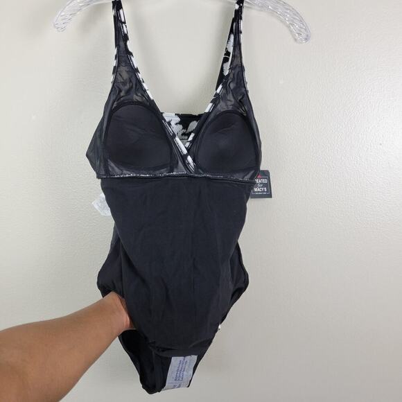 Swim Solutions Tummy Control Flyaway Swim Dress Sz 8 - Picture 5 of 6